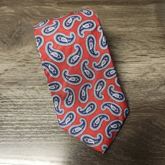 Christian Dior Other - Vintage Christian Dior Tie 100% Silk Red Blue Paisley Classic Designer Necktie